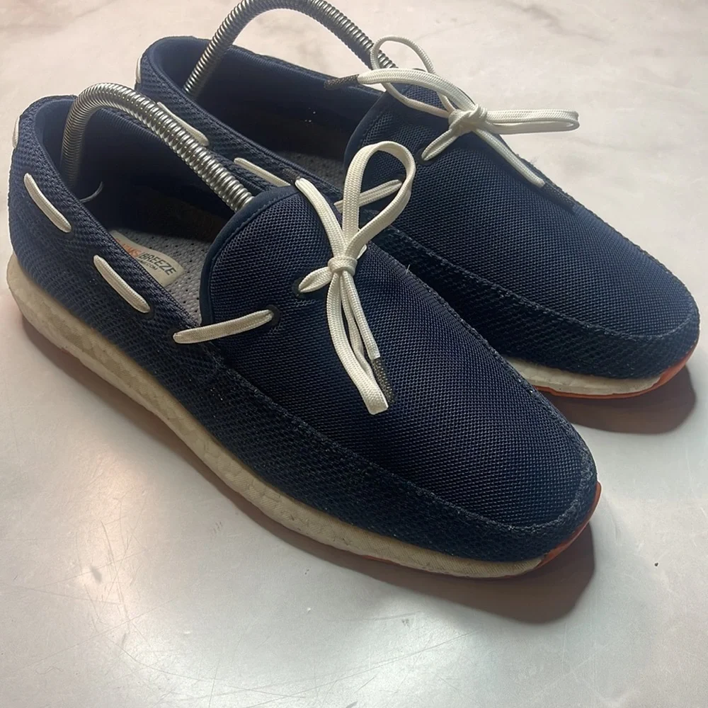 SWIMS Men's Breeze Leap Laser Loafer in Navy, White, & Orange